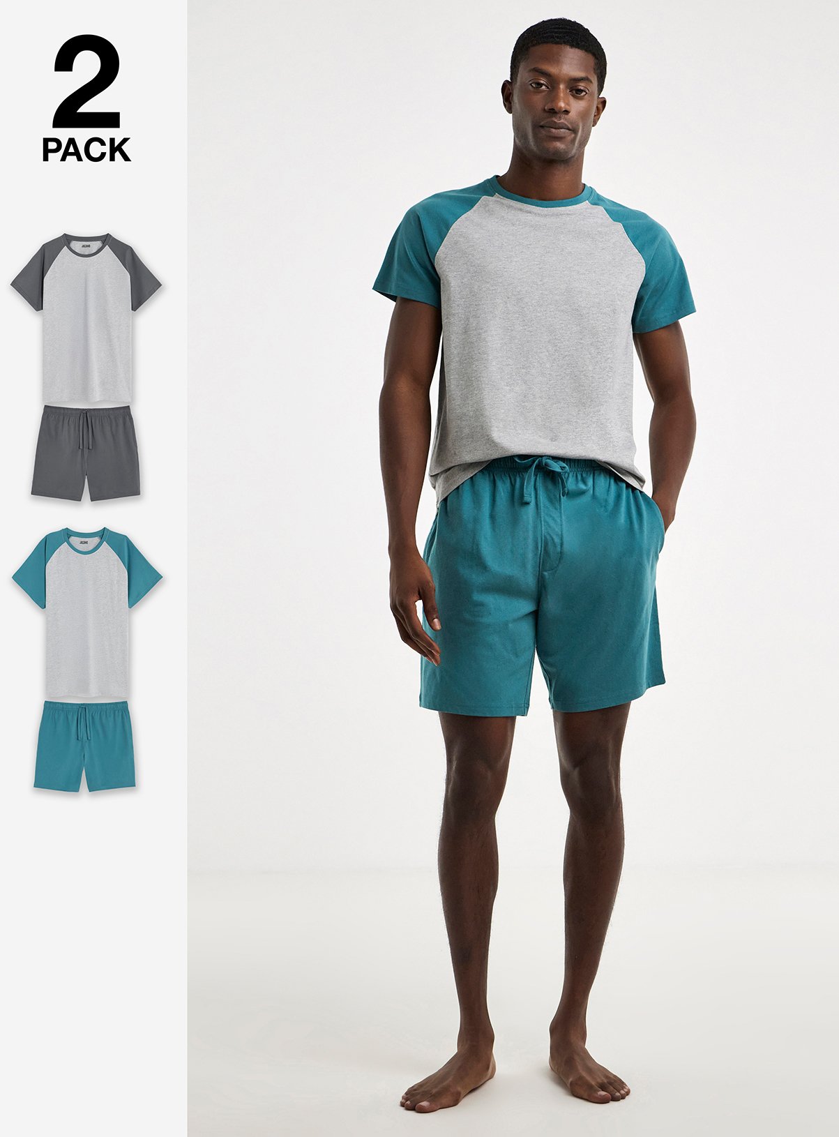 JACAMO 2 Pack Raglan Pyjamas 1XL - Image 1 thumbnail